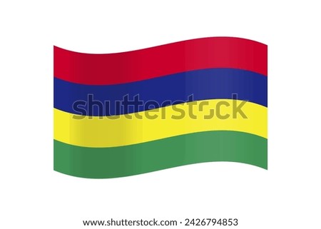 Flag of Mauritius. Flag icon. Standard color.