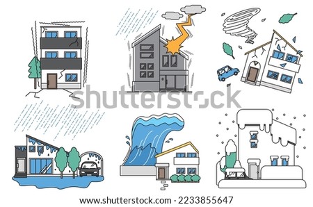 It is an illustration of a familiar natural disaster risk and a simple house.