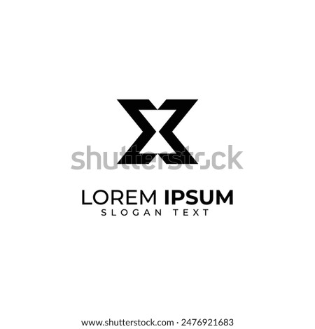 Simple company logo abtract letter x with hourglass