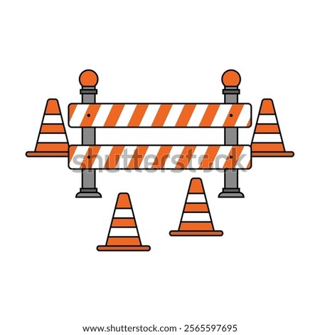 Flat Construction Barrier design vector