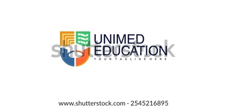 Educational University Logo. UNIMED Education academic and school logo design