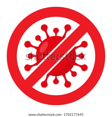 red virus corona vector illustration icon 3d no or dont get sign symbol slash in white background modern flat design brand
