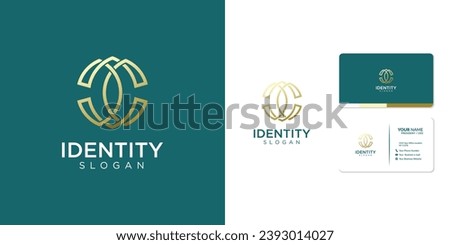 Letter C or CC logo design vector