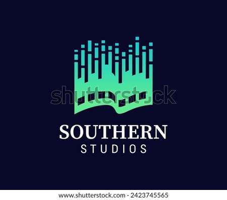 Media, studios, cinema and film logo design. Northern or Southern logo illustration design