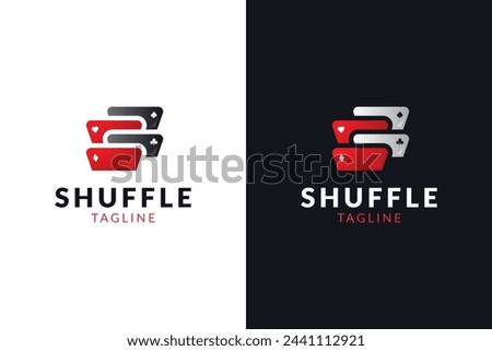 Letter S card logo design. Casino, betting, poker logo icon. Shuffle logo icon