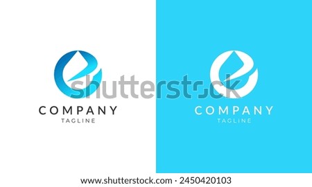 Drop logo vector. Letter E drop logo design template. Water drop or oil drop