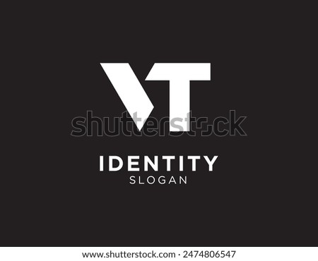 Monogram letter VT logo vector