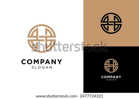 Abstract circle letter H logo design template. HO icon symbol