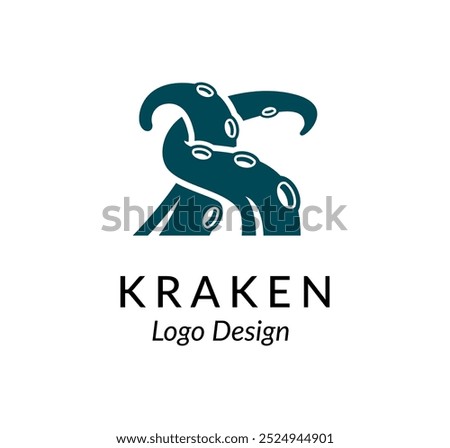 Kraken logo design icon, letter K logo design