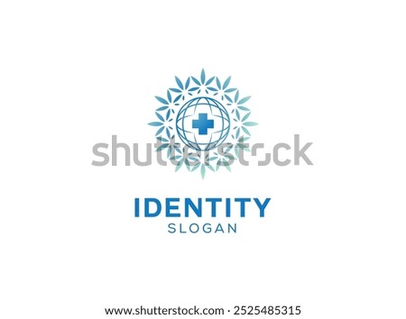 Cannabis world health logo design concept vector