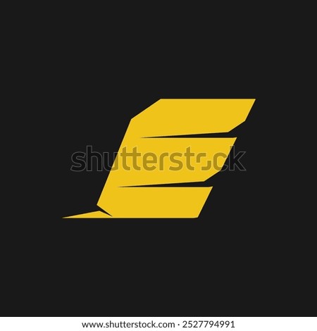 Negative Space logo letter E with forklifts