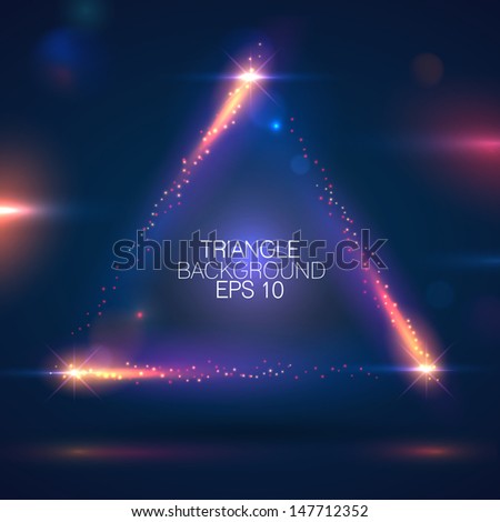 Sparkling triangle shape background - vector illustration