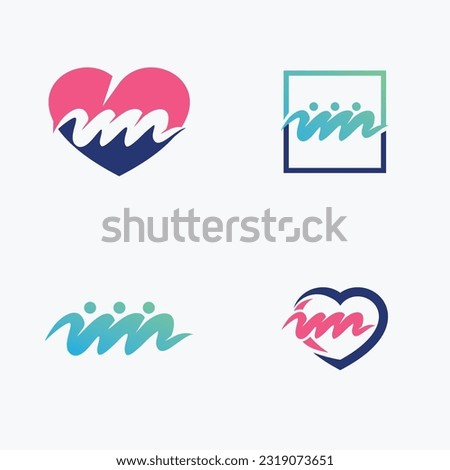 Pulse People Logo Design Template, Element Design, Vector Design