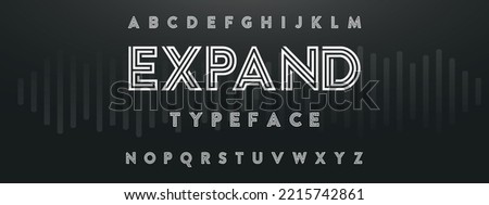 EXPAND Sports minimal tech font letter set. Luxury vector typeface for company. Modern gaming fonts logo design.