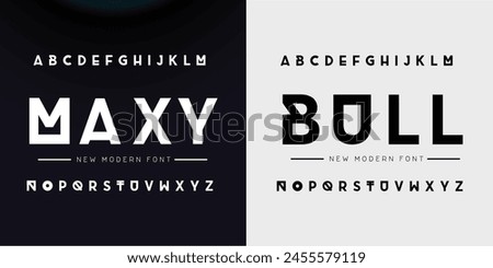 Modern abstract digital tech font. Logo creative font, type, technology, movie, digital, music, movie. Fonts and illustration in vector format. Luxury Font.