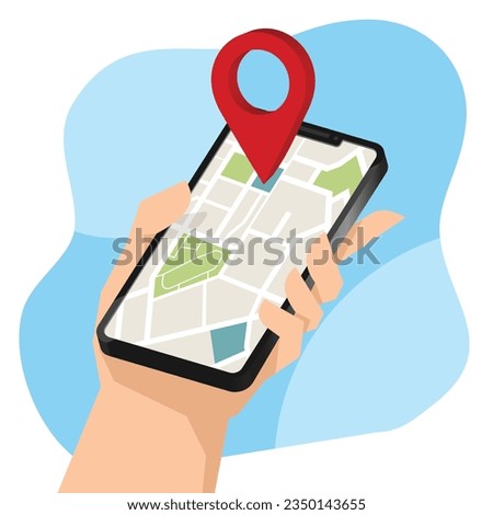SmartPhone Location Pin Icon. Isometric view. Smartphone illustration. Navigation on earth. Smartphone and map pointer isometric vector illustration, flat cartoon mobile phone map navigator in 3d