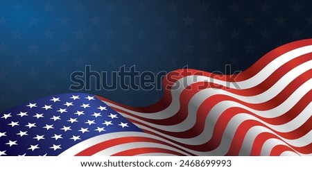 Waving flag of American isolated on png or transparent background,Symbols of USA , template for banner,card,advertising ,promote, TV commercial, ads, web design,poster, vector illustration