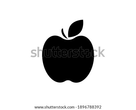 Flat web black apple icon. Vector illustration.