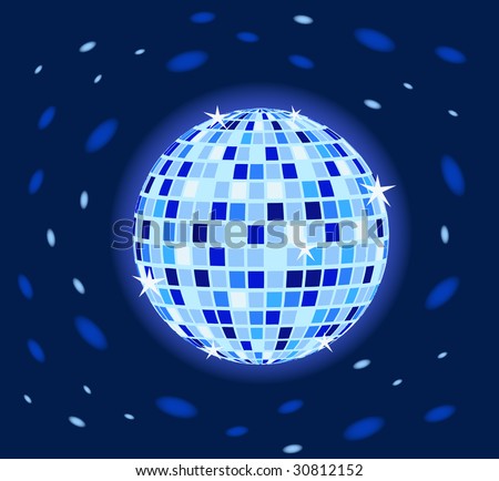 sphere on a dark blue background with patches of light