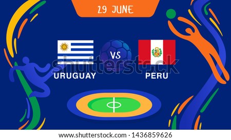 Uruguay vs Peru _Championship team meeting game result design template