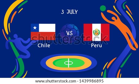 Chile vs Peru Championship team meeting game result design template Semi-finals