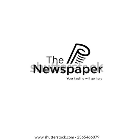 The newspaper logo flat vector design