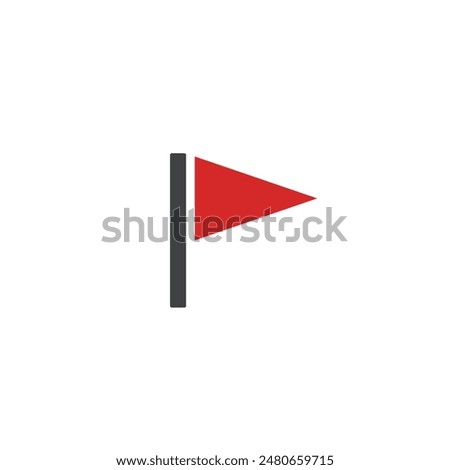 Red flag icon flat vector design