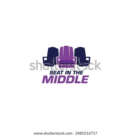 Middle seat logo flat vector design