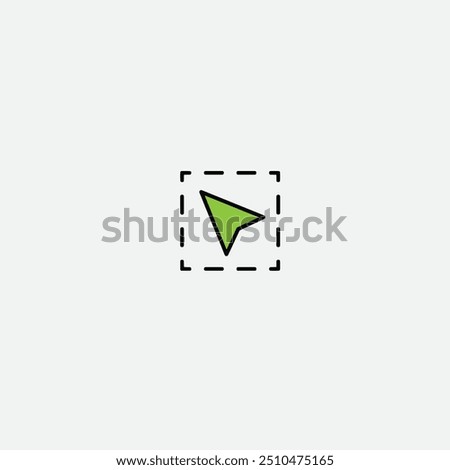 Selection tool icon logo flat vector design