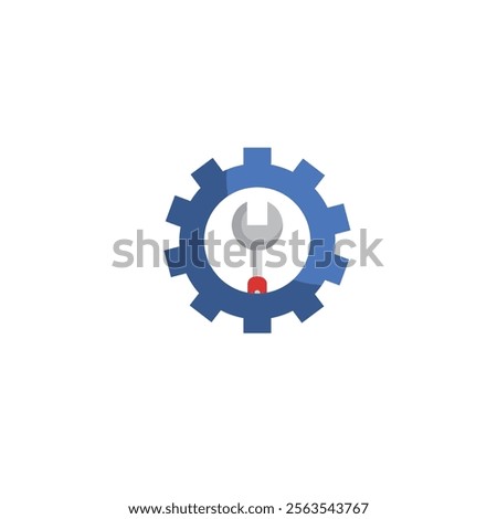 Settings cog icon flat vector design