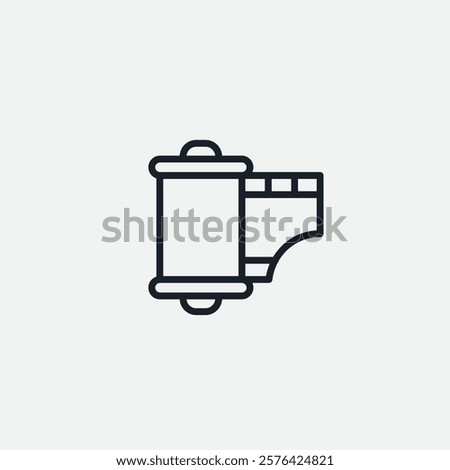 Film roll icon flat vector design