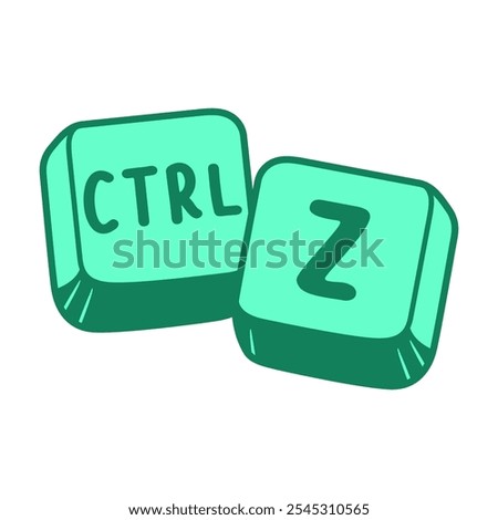 control z keyboard flat vector illustration