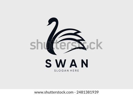 Swan logo design vector illustration abstract with creative idea