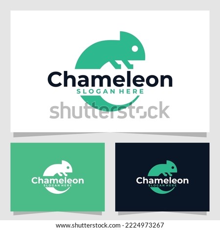 chameleon logo vector design template