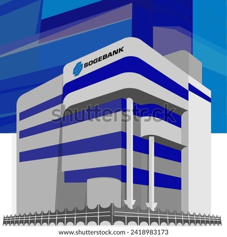 Sogebank Headquarter: Detailed Vector Illustration of Haiti's Leading Financial Institution