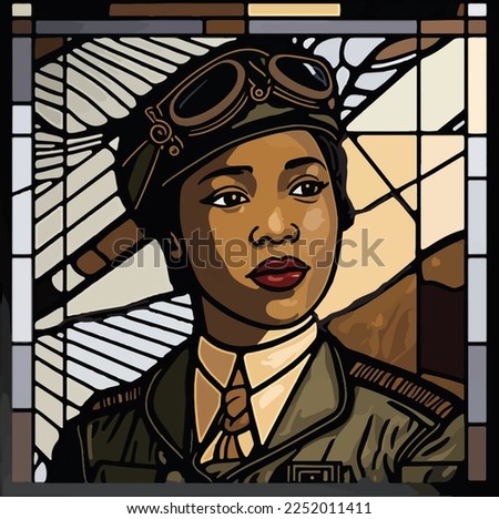 Vector of early African American aviator Bessie Coleman (1892-1926)