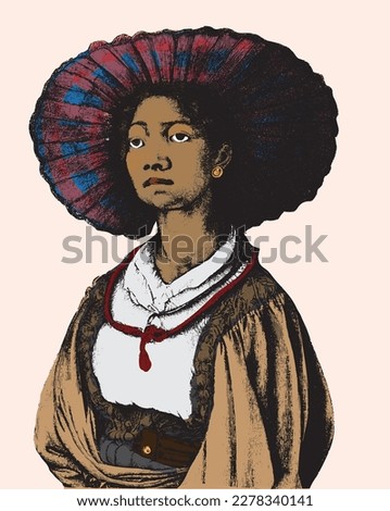 Interpretation of Isabel de Olvera, 16th century female, black explorer that was part of Juan Guerra de Resa expedition to Santa Fe.