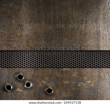 bullet holes in metal background