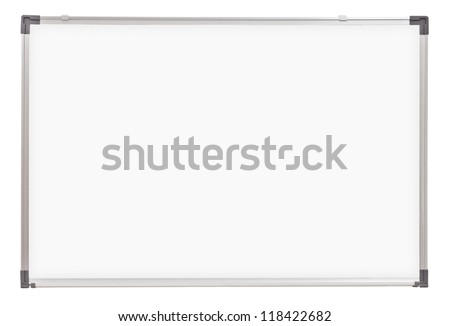 school whiteboard or board isolated on white