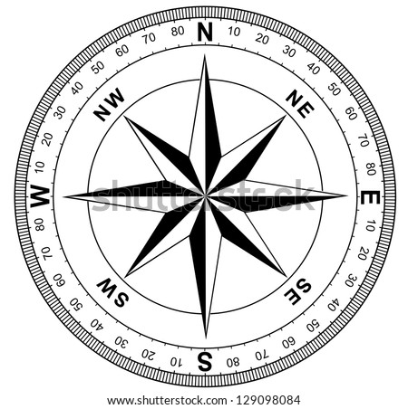 Simple Compass Rose Stock Photo 129098084 : Shutterstock