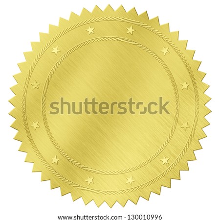 gold seal label with clipping path included