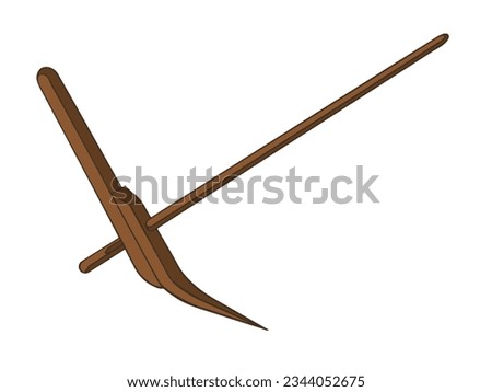 Wooden Plough Vector used in farming. Farmer's Plough icon vector illustration, on a white background.