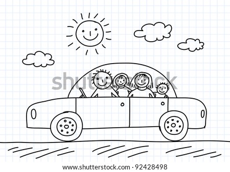 Drawing Of Car Stock Vector Illustration 92428498 : Shutterstock