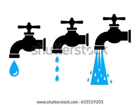 Faucet vector icons on white background