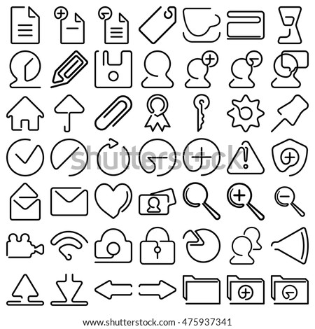 Vector icons web and mobile one line icon set on background