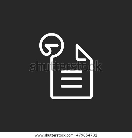 Vector Delete Document symbol sign one line icon on background