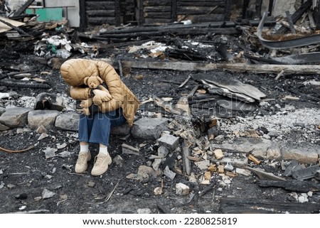 Similar – Image, Stock Photo Stop War. Peace in Ukraine. woman with picture of flag of ukraine on hand. Antiwar support concept. High quality photo.