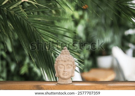 Similar – Image, Stock Photo Buddha sculpture on green nature and buddhist prayer flags