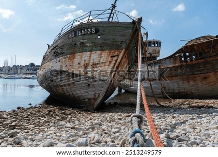 Similar – Image, Stock Photo Ship cemetery in camaret sur mer.