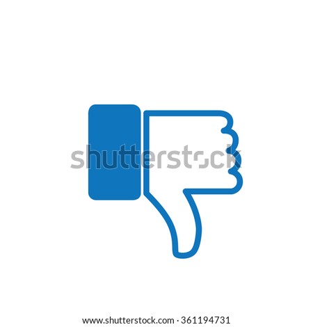 thumbs down or dislike hand vector icon for social media websites and mobile apps
